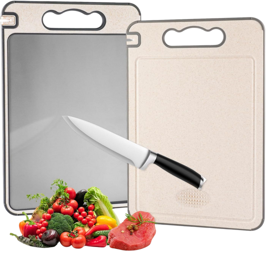 Shirokai Multi-Functional Double-Sided Cutting Board | Premium Titanium & Eco-Friendly Wheat Straw | BPA-Free, Non-Slip, Garlic Grinder, Juice Groove (Copy)